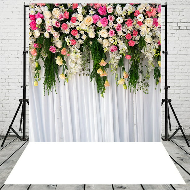 3X5FT 5X7FT Rose Flower Wall Backdrops Wedding Party Decor Photo Background